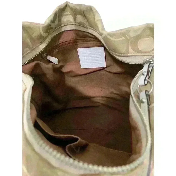 Coach Vintage Signature Handbag Shoulder Bag Tan and Beige - Picture 7 of 11